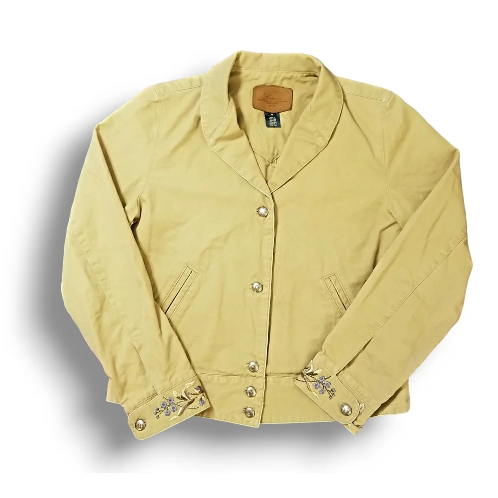 RALPH LAUREN WESTERN STYLE EMBROIDERED CANVAS JACKET- WOMEN'S SIZE MEDIUM - Picture 2 of 9